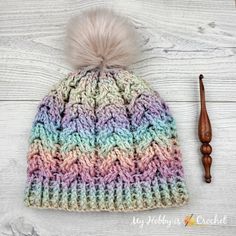 Dreamy Cable Hat | Free Crochet Pattern Caron Colorama Halo Patterns, Caron Cakes Crochet, Crochet Hats Free Pattern Ladies, Texture Crochet, Hat Free Crochet Pattern, Hats Ideas, Christmas Sewing Patterns, Baby Hat Free Pattern, Crocheted Scarves