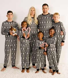 Matching Pajamas for the whole family... including your favorite fur friend! We're making spirits bright with this print in our super cozy and famously soft knit fabric. Our ultra cozy Double Brushed Butter Plush fabric has a 2-way horizontal stretch for added comfort and ease of movement, so you won't even have to count sheep to go to sleep!  Details: Kids Joggers - Elastic waistband with non-functioning drawcord and plush rib trim around the leg openings Adult Joggers -Elastic waistband with functioning drawcord and plush rib trim around the leg openings Care: Most of our fabrics are pre-washed and as a result should not experience any significant shrinkage. Please make sure to check the care instructions on all your new Black Sheep Fam products to ensure that they last and keep their fa Neutral Pajamas, Family Pjs, Pajamas All Day, Family Pajama Sets, Matching Pjs, Making Spirits Bright, Adult Pajamas, Kids Jogger, Baby It's Cold Outside