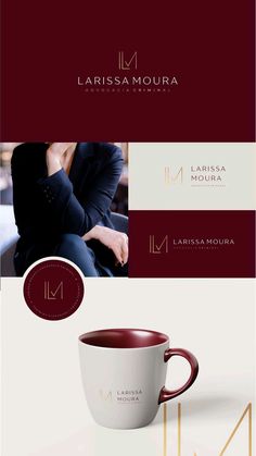 a coffee cup with the name larissa moura on it and an image of a