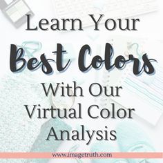 the words learn your best colors with our virtual color anals on top of it