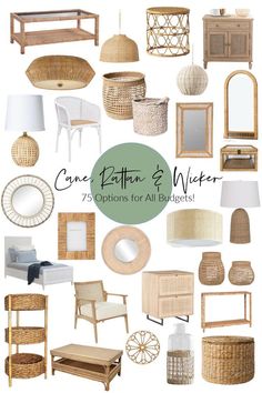 some white wicker furniture and accessories for all budget conscious home decorating ideas on a budget conscious living room