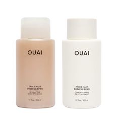 PRICES MAY VARY. OUAI Thick Shampoo - Been dreading this all week? OUAI Thick Shampoo is a deeply hydrating shampoo for thick hair types, infused with marshmallow root to detangle, shea butter to moisturize, and avocado oil to fight frizz. OUAI Thick Conditioner - Lay it on thick. Give dry hair a quick dose of mega-moisture with this rich conditioner for thick hair types, leaving it smooth, frizz-free and full of shine. OUAI Means Yes - In that casual Parisian way. OUAI is about being better IRL Ouai Shampoo, Shampoo For Thick Hair, Ouai Hair, Scrub Corpo, Shampoo And Conditioner Set, Marshmallow Root, Hair Frizz, Plant Therapy, Sulfate Free Shampoo