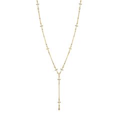 A lovely delicate cross Y necklace! A simply chic, minimal and intriguing necklace. Layer it with other jewelry pieces to express your unique style or wear alone for a true minimalist statement. Available in silver tone and 14K Gold Dipped. Available in 14K gold dipped and silver tone Measurements: 16"L x 0.25"W x 2.7"H Made In USA 1928 Jewelry Collection From the vaults of rich European capitals to the antique laden attics of old American estates, 1928 Jewelry has created modern replicas of the Gold Necklace Cross, Y Necklace Gold, Jewelry Cross, 1928 Jewelry, Necklace Cross, Y Necklace, Cross Chain, Salad Sandwich, Simply Chic