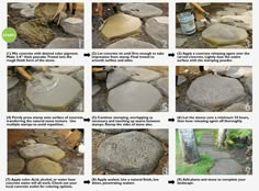 the instructions for how to make stepping stones