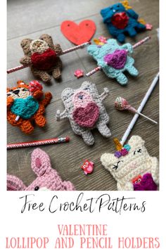 crochet patterns for valentines and pencil holders