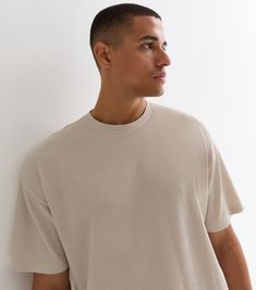 New Look Light Brown Waffle Oversized T-Shirt. Mens. Matching combo available, this short-sleeve T-shirt is designed with a casual waffle finish and comfortable oversized cut you can pair with the same textured shorts. Light brown. Crew neckline. Short sleeves. Straight hem. Model is 6'2"/188cm and wears size Medium/Chest 96-102cm. Mens Cargo Trousers, Mens Gym Shorts, Mens Graphic T, Shop Light, Cargo Shorts Men, Sports Hoodies, Hoodies Mens, Mens Hawaiian Shirts, Oversized T Shirt