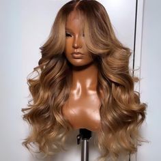 Product Details Brand Name Geeta Hair Hair Material 100% Human Hair From One Donor Model Length 24 Inch Hair Texture Body Wave Wig Hair Color Brown Highlight Wigs → Density 150%/180%/250% Hair Length 14-30 Inch Available Lasting For One More Year Lace Size 13x4/4x4 Lace Available Lace Type HD Transparent Swiss Lace wig（🔥 Shop HD Lace wigs →） Hairline Lightly Pre-plucked Natural Hairline Cap Size Average Size (Head Circumference 21.5-22.5 Inch)ATTENTION:If you need a smaller or bigger cap, pleas Dimensional Blonde Black Women, Middle Part Sew In Honey Blonde, Money Piece Hair On Black Women, Brown Weaves Black Women, Ginger And Blonde Wig, Chocolate And Blonde Hair, Honey Blonde Sew In, Honey Brown Sew In, Dark Brown Curtain Bangs