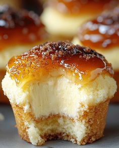 a close up of a pastry with jelly on it