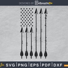 an american flag with arrows and stars is shown in the middle of this svp file