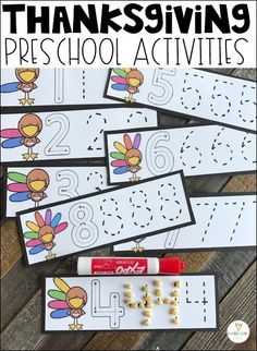 printable thanksgiving preschool activities for kids to do with the numbers and place value game