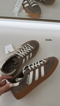 Brown Adidas, Looks Adidas, Adidas Spezial, Cute Sneakers, Aesthetic Shoes