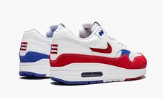 The Nike Air Max 1 “Puerto Rico” is a premium edition of the iconic Air Max running shoe in a special colorway celebrating Puerto Rican heritage.  Released in June 2019 just in time for the annual Puerto Rican Day Parade in New York City, the festive colorway features a color scheme inspired by the country’s flag with a white mesh and leather base and mismatched blue and red accents on opposite shoes.  Special details include die-cut side Swooshes, a bumpy texture on the mudguards inspired by os Puerto Rican Day Parade, Puerto Rican Heritage, Nike Air Max 1, Stadium Goods, White Mesh, Air Max 1, Red Accents, Air Max Sneakers, Puerto Rico