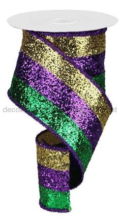 4X10Yd 3-In-1 Large Glitter/Tinsel Mardi Gras RG8986AP - DecoExchange Mardi Gras Diy, Parade Float, Military Ball, Glitter Fabric, Gold Stripes