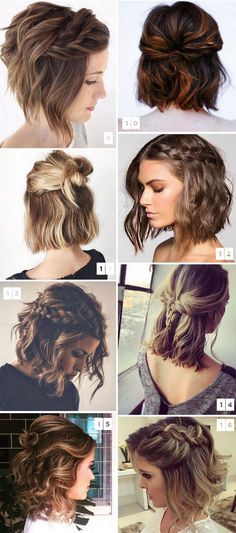 16 Penteados para Cabelos Curtos Muito Pinados no Pinterest Bows Diy, Hair 2018, Short Wedding Hair, Cute Hairstyles For Short Hair, Hair Braids, Short Hair Updo