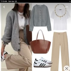 Tomboy Femme Style Outfits Classy, Khaki Shirt Outfit Women, Wardrobe Outfits Ideas, Elevated Casual Outfits Women, Autumn Capsule Wardrobe, Layering Basics, Looks Adidas, Capsule Wardrobe Casual, Look Boho Chic