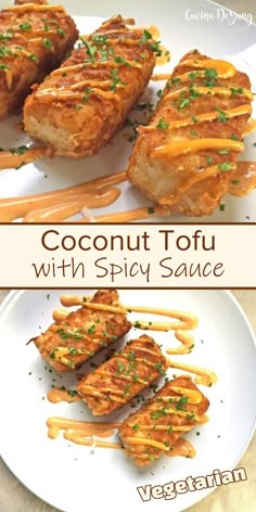 The BEST Coconut Tofu with Spicy Sauce Coconut Tofu, Firm Tofu, Tofu Dishes, God Mat, Spicy Sauce, Tofu Recipes, Veg Recipes, Vegan Cooking, Tempeh