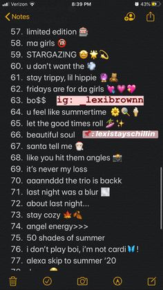 an image of texting on the screen with emotens and other things in it