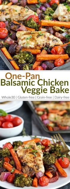 one pan balsamic chicken veggie bake