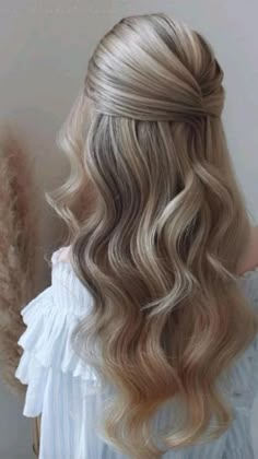 Highlight Balayage, Simple Prom Hair, Formal Hair, Prom Hairstyles For Long Hair, Haircut Styles, Wedding Hair Down