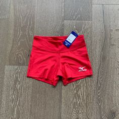 These Spandex Shorts From Mizuno Feature A 3.5” Inseam In Red. Great For Volleyball! New With Tags Size Small Msrp $30 Fitted Red Athletic Shorts For Gym, Red Bottoms With Built-in Shorts For Sports Events, Fitted Red Bottoms For Sports Events, Red Stretch Athletic Shorts For Training, Red Activewear Shorts For Sports, Red Activewear For Sports Events, Red Stretch Sporty Shorts, Fitted Red Athletic Shorts For Sports, Red Fitted Athletic Shorts For Sports