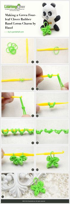 instructions to make an adorable panda bear bracelet