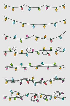 a set of christmas lights and garlands