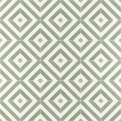 a green and white wallpaper pattern with small squares on the bottom, in diagonal rows