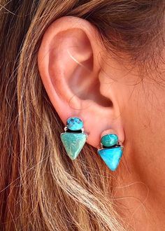 Buffalo Nickel, Green Oval, Country Clothing, Matching Ring, Stone Studs, Kingman Turquoise, Matching Rings, White Buffalo, Oval Stone