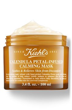 What it is: A hydrating and calming face mask with hand-picked calendula flowers and aloe vera.Who it's for: All skin types.What it does: On contact with skin, it bursts into a comforting, refreshing surge of cooling hydration. The mask helps soothe skin by alleviating visible signs of discomfort, including dry skin and the appearance of redness in just 15 minutes to reveal a more balanced, revitalized complexion (in a clinical test).How to use: After cleansing, apply a thick, visible layer to s Bergamot Fruit, Soothing Face Mask, Gel Face Mask, Hydrating Face Mask, Calendula Flower, Alcohol Free Toner, Color Correcting, Foaming Face Wash, Best Skincare Products