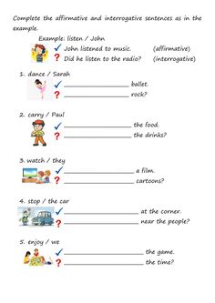 the worksheet for an interactive activity with pictures and words to help students understand what they