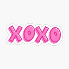 the word xoxo in pink sticker