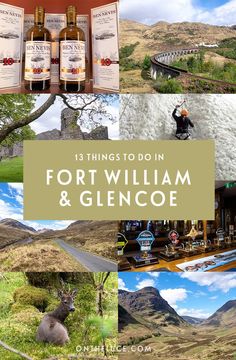 there are many different pictures with the words fort william and gienco