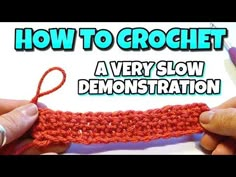 someone is crocheting a very slow demonstration on how to crochet with this video