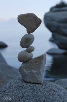 some rocks stacked on top of each other