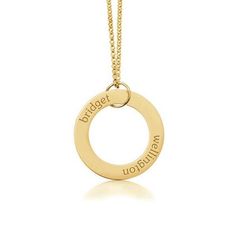 14k Gold Circle Pendant Necklace - 2 Names Tiny Tags, Selma Blair, Mama Necklace, Timeless Looks, Nameplate Necklace, Circle Pendant Necklace, Baby List, Silver Circle, Gold Circle