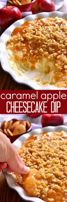 this caramel apple cheesecake dip is the perfect dessert