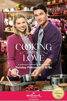 the poster for cooking with love, featuring a man and woman preparing food in pots