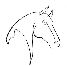 the outline of a horse's head on a white background