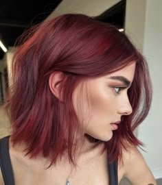 Red Hair Trends, Wine Hair Color, Wine Red Hair, Short Red Hair, Wine Hair, Red Hair Inspo, Cherry Hair, Dark Red Hair