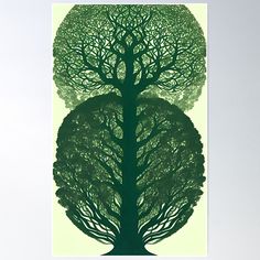 a green tree with many branches poster