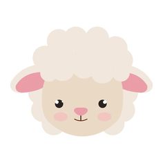 a white sheep with pink ears on it's head