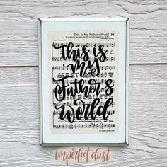 this is my happy mother's world quote on sheet music paper in black and white