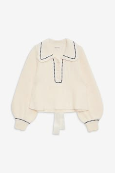 Jeannette Sweater — Ivory Knit Cardigan Outfit, Fancy Sweater, Bow Sweatshirt, Expensive Fashion, Cute Formal Dresses, Cardigan Design, Random Clothes, Cardigan Outfit, Cream Cardigan