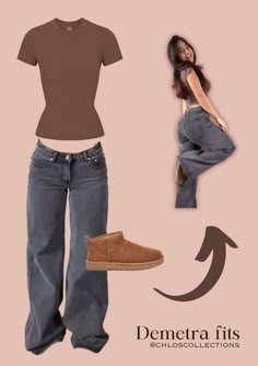 Back To School Outfits Demetra, Super Simple Outfits For School, Comfortable And Stylish Outfits, Demetra Kalogeras Outfits, Demetra's Outfit, Demetra Fall Outfits, Demetra Dias Outfits School, Demetra Jeans, Cute Simple Fall Outfits