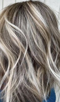 Reverse Balayage For Grey Hair, Blonde Grey Blending, Mushroom Highlights, Grey Blending Highlights Blondes, Greyish Blonde Hair, Blonde Hair With Grey Highlights, Grey Brown Hair, Gray Blonde, Grey Blending