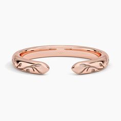 Verdure Engraved Open Wedding Ring - 14K Rose Gold. Leaves and vines are engraved across the entirety of this nature-inspired ring, adding elevated scenery to a classic band. The open design allows most engagement rings to sit perfectly flush against it. Visit Austin, Nature Inspired Rings, Wedding Anniversary Rings, Gold Leaves, Open Design, Open Ring, Diamond Studs, Anniversary Rings, Lab Diamonds