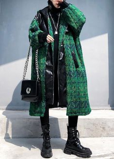 Oc Fashion, China Street Fashion, Thrift Inspo, Chinese Fashion Street, Jacket Cardigan, Spring Coat, Going Green, Knitted Coat, Moda Plus