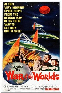 size: 18x12in Art Print: The War of the Worlds, Bottom from Left: Gene Barry, Ann Robinson on 1965 Poster Art, 1953 : Gene Barry, World Movies