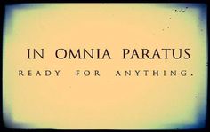 an old tv with the words in omnia paratus ready for anything on it