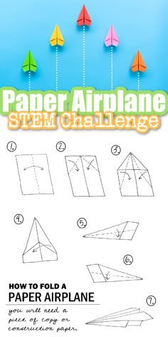 how to fold a paper airplane that looks like it has four different colors and shapes